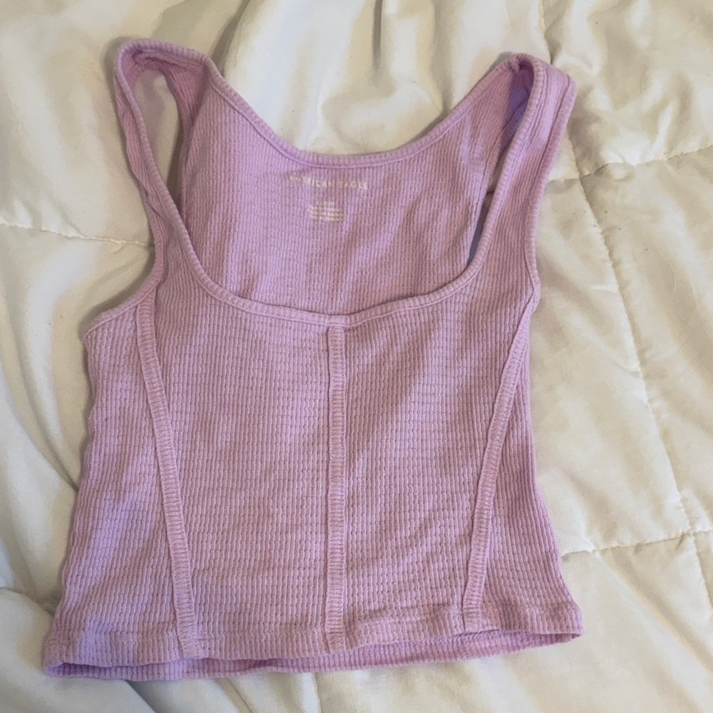 American Eagle Outfitters Pink Ribbed Tank Top